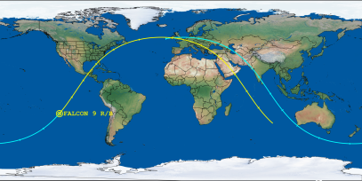 FALCON 9 R/B (ID 62878) Reentry Prediction Image