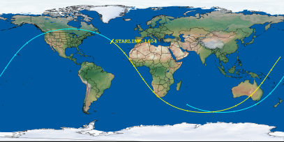 STARLINK-1604 (ID 46122) Reentry Prediction Image