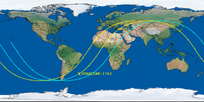 STARLINK-1763 (ID 46364) Reentry Prediction Image