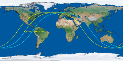 STARLINK-1701 (ID 46550) Reentry Prediction Image