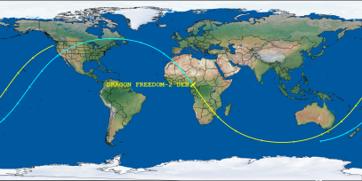 DRAGON FREEDOM-2 DEB (ID 63331) Reentry Prediction Image