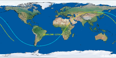 STARLINK-1256 (ID 45401) Reentry Prediction Image