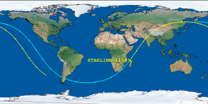 STARLINK-1130 (ID 44932) Reentry Prediction Image