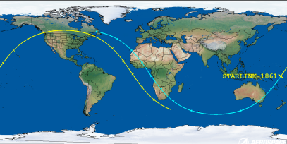 STARLINK-1861 (ID 47148) Reentry Prediction Image