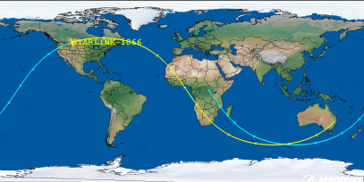 STARLINK-1866 (ID 47152) Reentry Prediction Image
