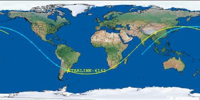 STARLINK-6161 (ID 56380) Reentry Prediction Image
