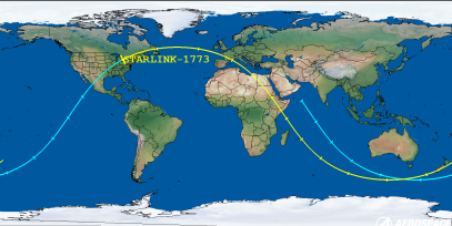 STARLINK-1773 (ID 46679) Reentry Prediction Image