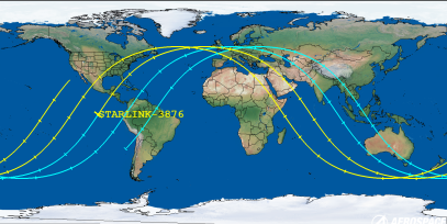 STARLINK-3876 (ID 52354) Reentry Prediction Image