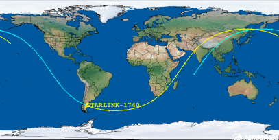 STARLINK-1740 (ID 46566) Reentry Prediction Image