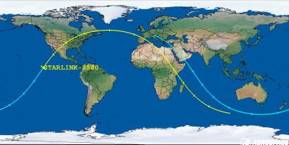 STARLINK-2540 (ID 48290) Reentry Prediction Image