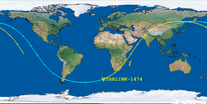 STARLINK-1474 (ID 45738) Reentry Prediction Image