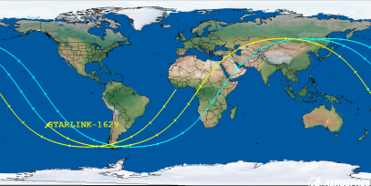 STARLINK-1629 (ID 46150) Reentry Prediction Image