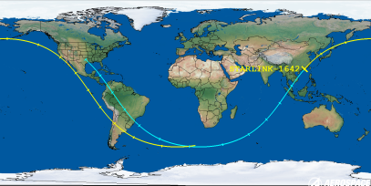 STARLINK-1642 (ID 46154) Reentry Prediction Image