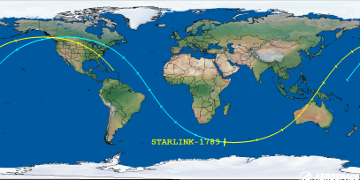 STARLINK-1789 (ID 46690) Reentry Prediction Image
