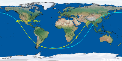 STARLINK-3920 (ID 52575) Reentry Prediction Image
