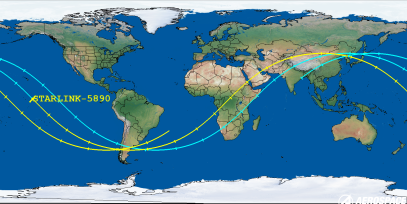 STARLINK-5890 (ID 57265) Reentry Prediction Image
