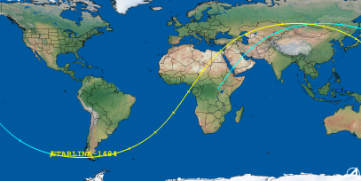 STARLINK-1484 (ID 45756) Reentry Prediction Image