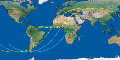 STARLINK-1587 (ID 46157) Reentry Prediction Image