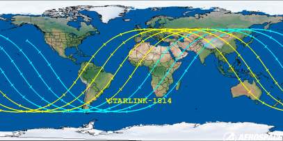 STARLINK-1814 (ID 46712) Reentry Prediction Image