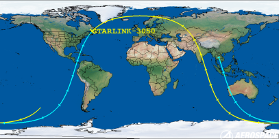 STARLINK-3050 (ID 49180) Reentry Prediction Image