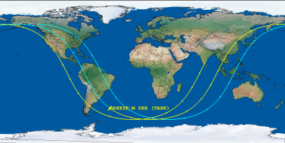 BREEZE-M DEB (TANK) (ID 64469) Reentry Prediction Image