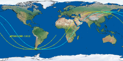 STARLINK-1612 (ID 46164) Reentry Prediction Image