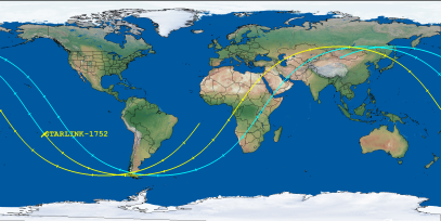 STARLINK-1752 (ID 46338) Reentry Prediction Image