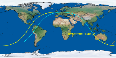 STARLINK-1681 (ID 46559) Reentry Prediction Image