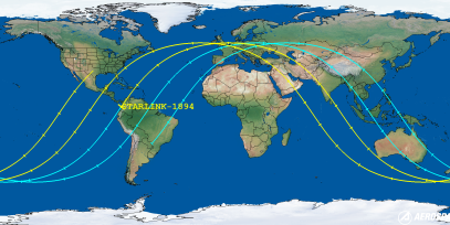 STARLINK-1894 (ID 46744) Reentry Prediction Image