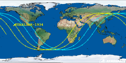 STARLINK-1934 (ID 46792) Reentry Prediction Image