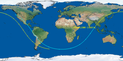 STARLINK-1645 (ID 47622) Reentry Prediction Image