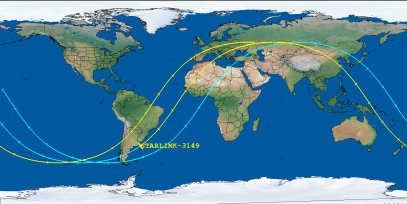 STARLINK-3149 (ID 49423) Reentry Prediction Image