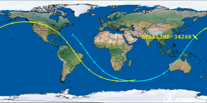 STARLINK-34268 (ID 64496) Reentry Prediction Image