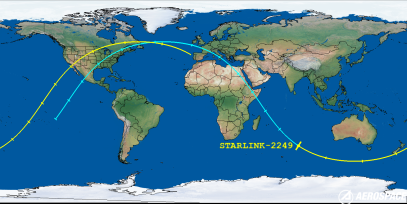 STARLINK-2249 (ID 48592) Reentry Prediction Image