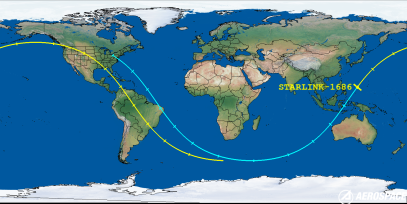 STARLINK-1686 (ID 46328) Reentry Prediction Image