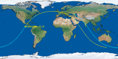 STARLINK-2114 (ID 47393) Reentry Prediction Image