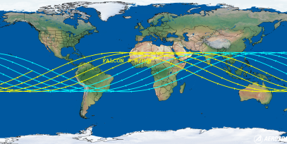 FALCON 9 R/B (ID 59347) Reentry Prediction Image