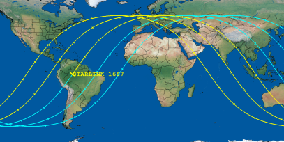STARLINK-1667 (ID 46155) Reentry Prediction Image