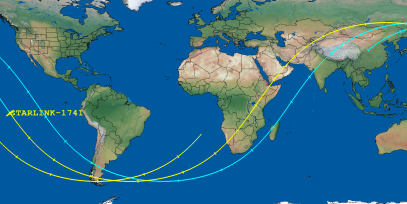 STARLINK-1741 (ID 46567) Reentry Prediction Image