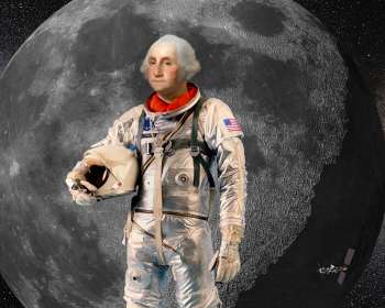 George Washington in Mercury-era space suit